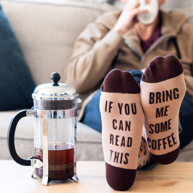 Lavley If You Can Read This Bring Me Coffee Socks â€“ Funny Socks for Men & Women US Size 6-12 â€“ Hilarious Gag Gift for Coffee Lovers, Baristas, Caffeine Addicts & Java Fans - Image 5